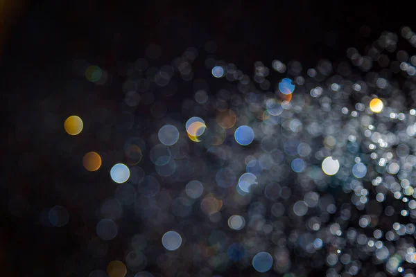 Colorful Blur Bokeh Defocused Black Background — Stock Photo, Image