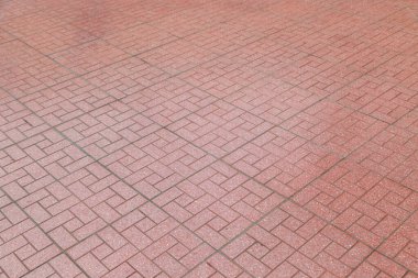 Kırmızı tuğla kaldırım taşları kaldırım arka plan üzerinde