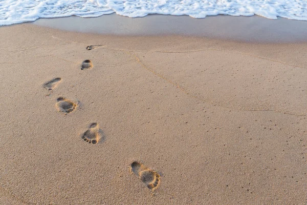 Foot Print Sand Beach Background — Stock Photo, Image