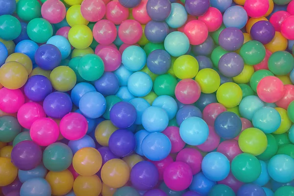 Nombreuses Boules Plastique Colorées Sur Aire Jeux Pour Enfants — Photo