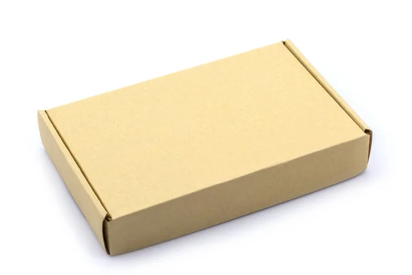 Brown Box Cardboard Box Isolated White Background — Stock Photo, Image