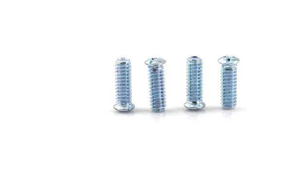 Screwed Screws Nuts Isolated White Background — Stock Photo, Image