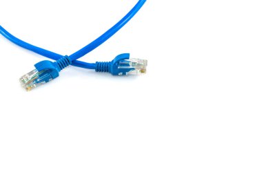 Ağ internet kablosu beyaz arkaplanda izole edildi