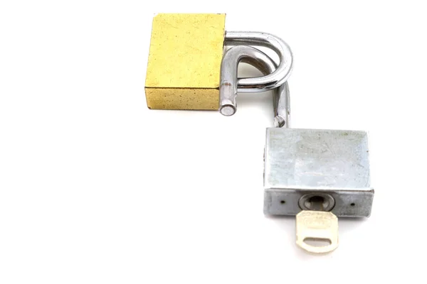 Old Padlock Isolated White Background — Stock Photo, Image