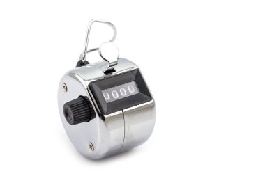 El sayımı sayacı beyaz arkaplanda izole