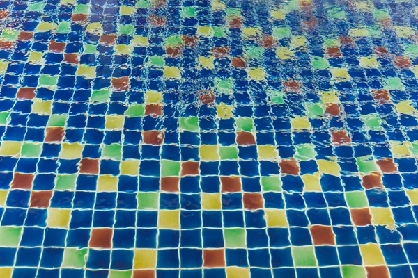 Sun Reflection Wave Blue Clear Water Ripples Swimming Pool Mosaic — Stock Photo, Image