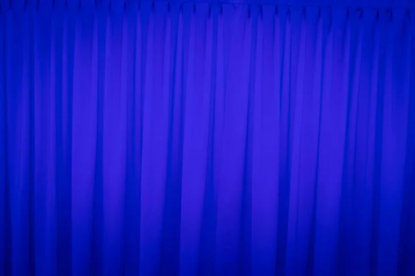 Blue Closed Curtain Light Spot Use Background — Stock Photo, Image