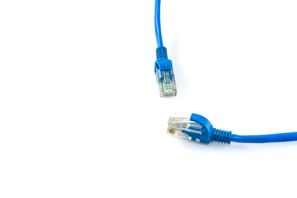Netwerk Internet Kabel Geïsoleerd Witte Achtergrond — Stockfoto
