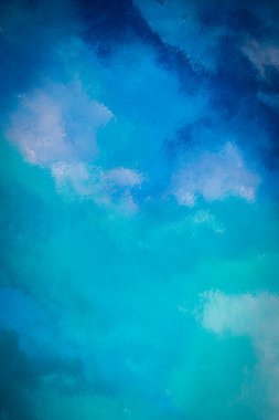 Beton duvar arka planında soyut mavi boya rengi