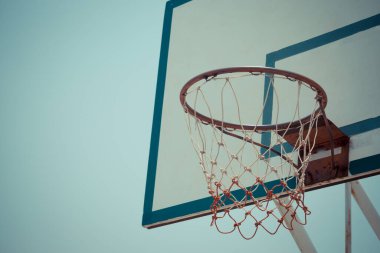 Basketbol potası arka planına yakın çekim