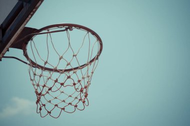 Basketbol potası arka planına yakın çekim