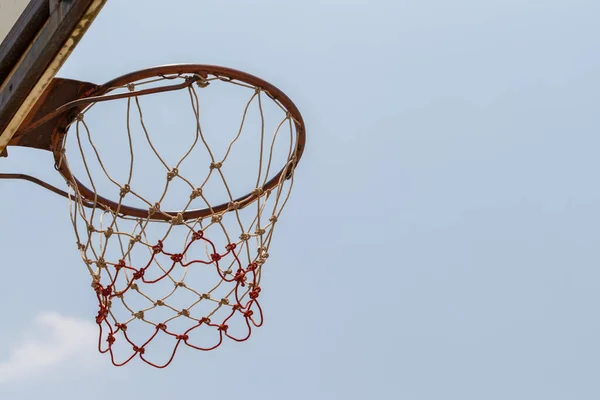 Basketbol Potası Arka Planına Yakın Çekim — Stok fotoğraf