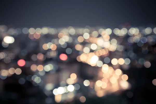 Vintage Borrado Bokeh Cidade Fundo Noite — Fotografia de Stock