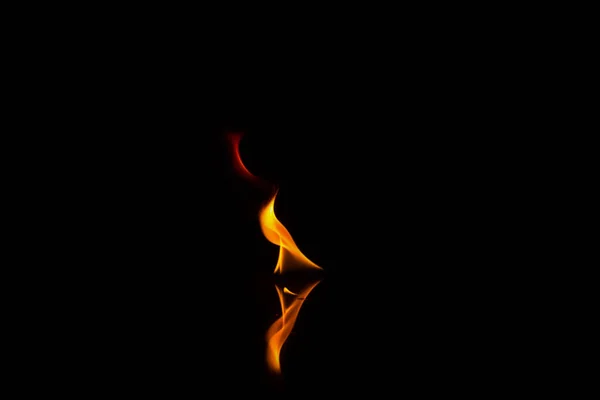Flammes Feu Sur Fond Noir — Photo