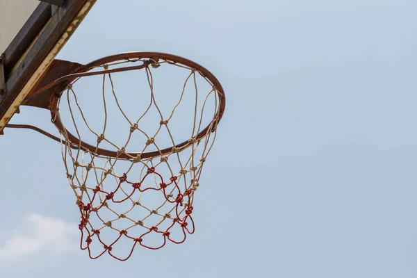 Basketbol Potası Arka Planına Yakın Çekim — Stok fotoğraf