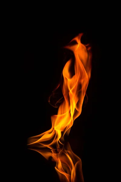 Fire Flames Black Background — Stock Photo, Image