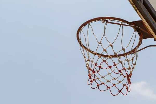Basketbol Potası Arka Planına Yakın Çekim — Stok fotoğraf