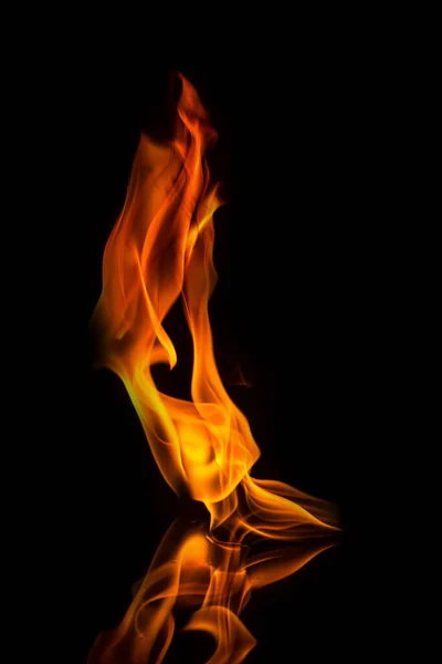 Fire Flames Black Background — Stock Photo, Image