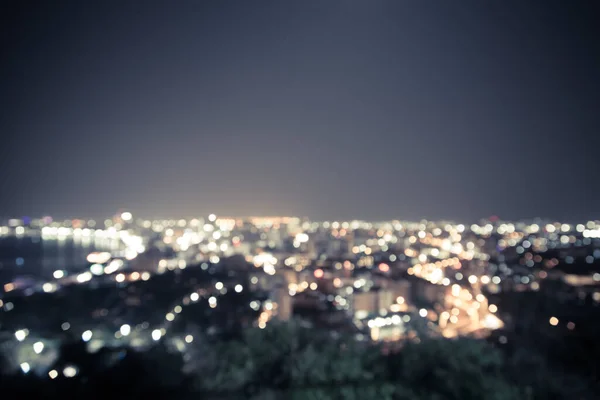 Vintage Unscharf Von Bokeh Stadt Bei Nacht Hintergrund — Stockfoto