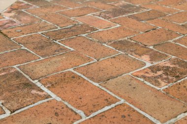 Eski tip kırmızı tuğla zemin arka planı