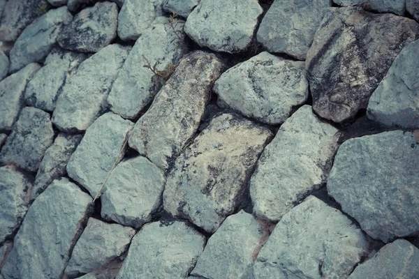 Nahaufnahme Von Gray Starke Steinmauer Textur Verwendung Für Den Hintergrund — Stockfoto