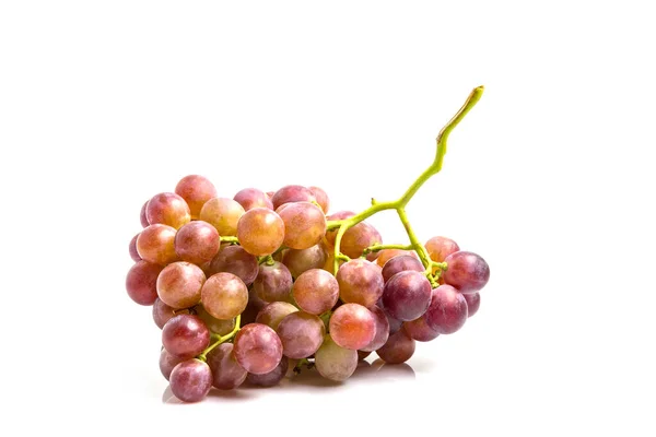 Ramo Uvas Rojas Aisladas Sobre Fondo Blanco — Foto de Stock