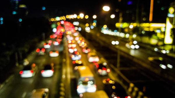 Bokeh Des Verkehrs Stadt Hintergrund — Stockfoto