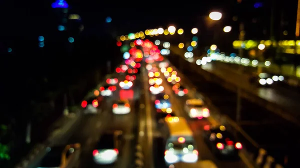 Bokeh Des Verkehrs Stadt Hintergrund — Stockfoto