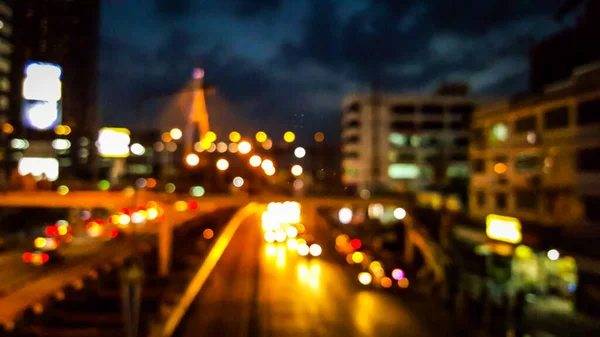 Bokeh Des Verkehrs Stadt Hintergrund — Stockfoto