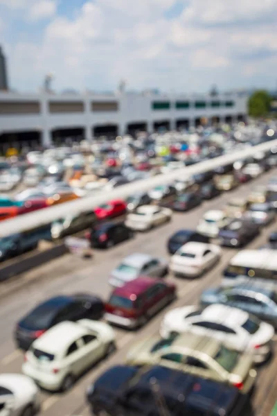 Blur of car at public car parking background