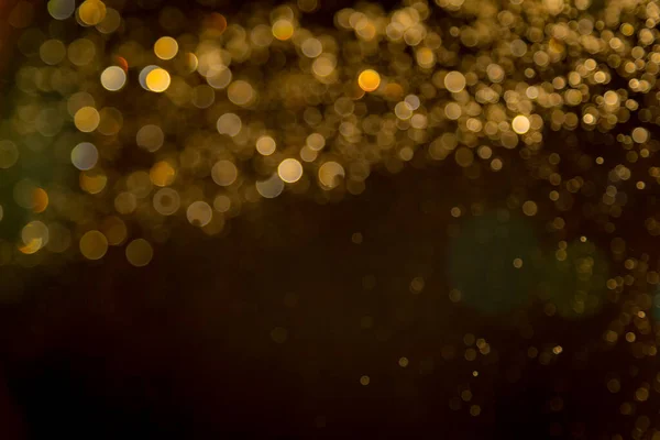 Borrão Dourado Bokeh Desfocado Fundo Preto — Fotografia de Stock