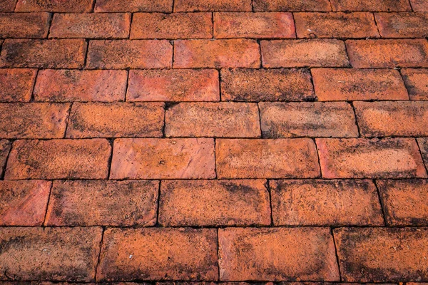 Alter Fußboden Rote Ziegelwand Textur Verwendung Für Hintergrund — Stockfoto