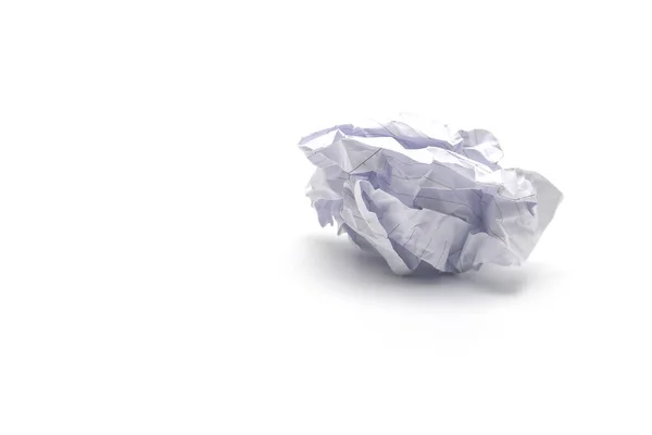 Crumpled Paper Ball White Background — Stock Photo, Image