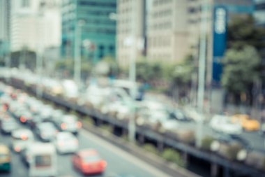 Şehirde trafik sıkışıklığı bulanıklığı