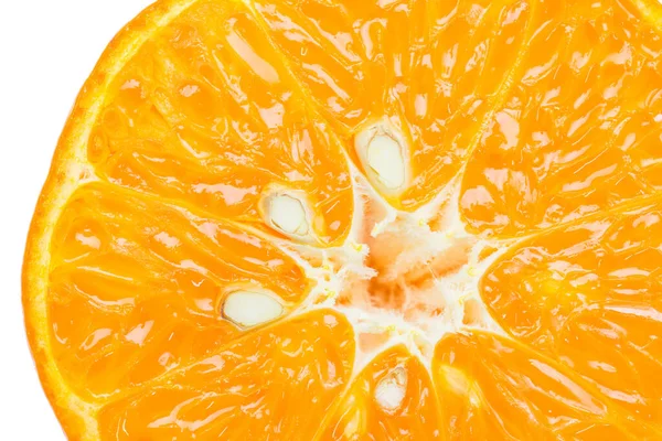 Orangenscheibe Halb Isoliert Auf Weißem Hintergrund — Stockfoto