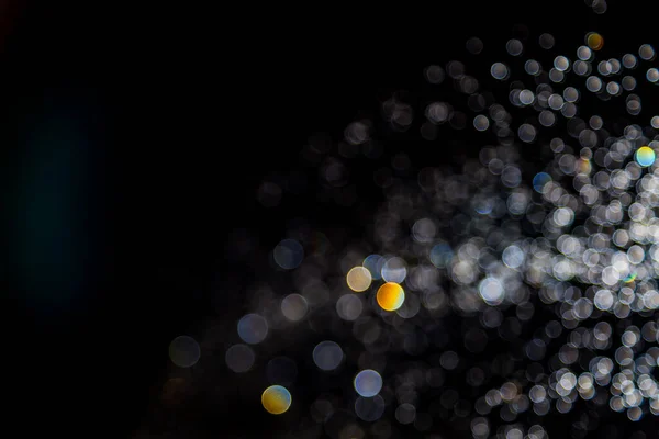 Renkli Bulanık Bokeh Siyah Arkaplan Üzerine Odaklanamadı — Stok fotoğraf