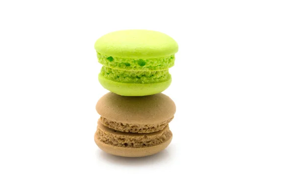 Macaroons Coloridos Doces Isolados Fundo Branco — Fotografia de Stock