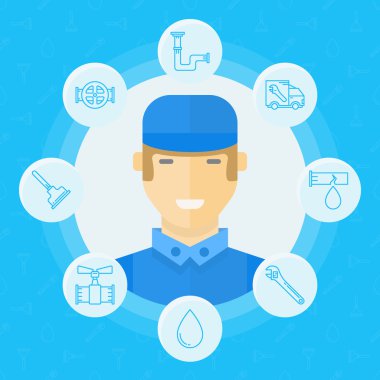 Tesisatçı vektör çizim