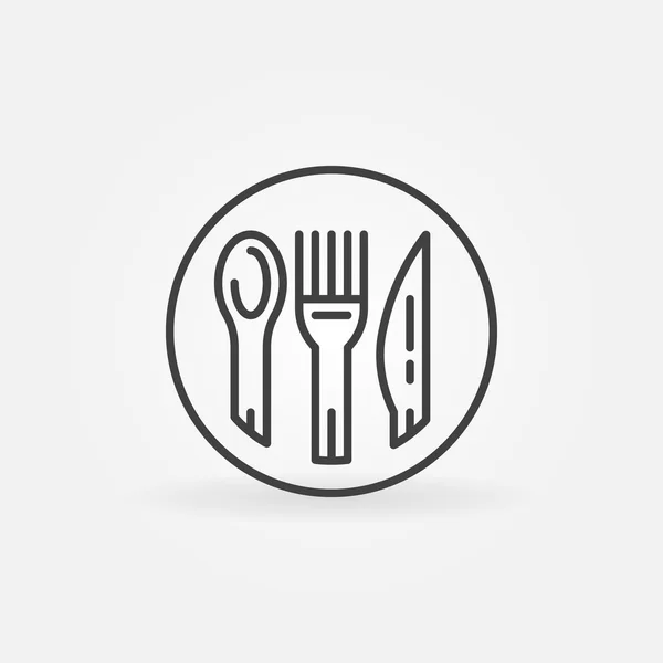 Cuchara, tenedor y cuchillo icono — Vector de stock