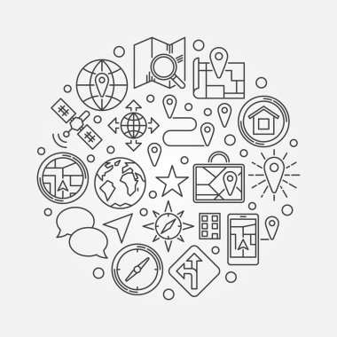 GPS navigasyon illüstrasyon