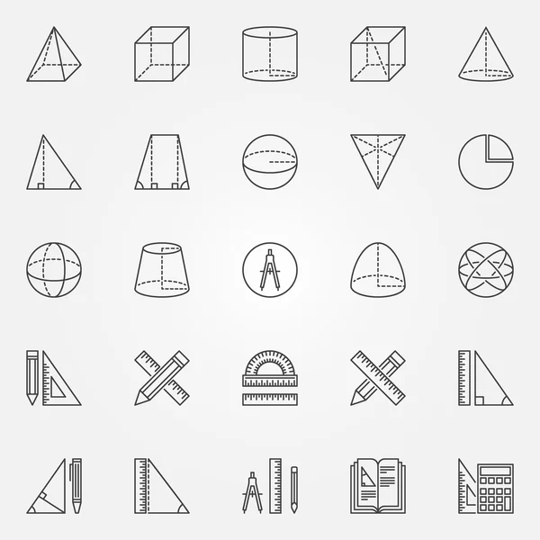 Geometry icons set — Stock Vector