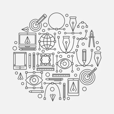 Grafik tasarım yuvarlak şekil