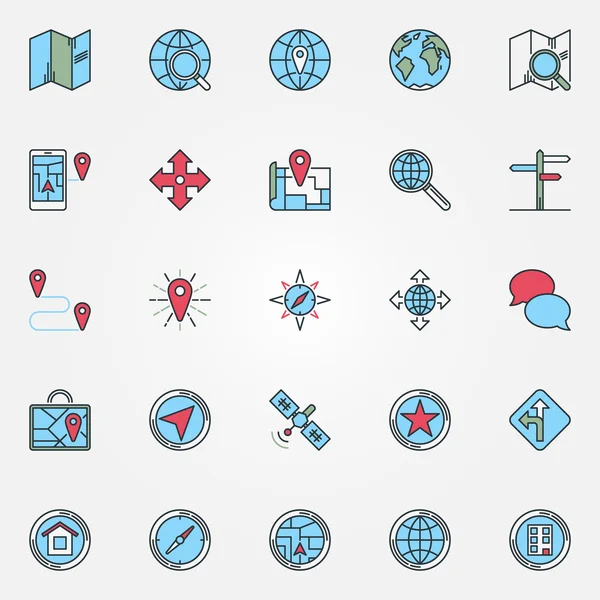 Juego de iconos de ubicación — Vector de stock