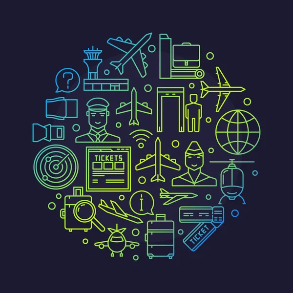 Airport round circle design element — Stock Vector