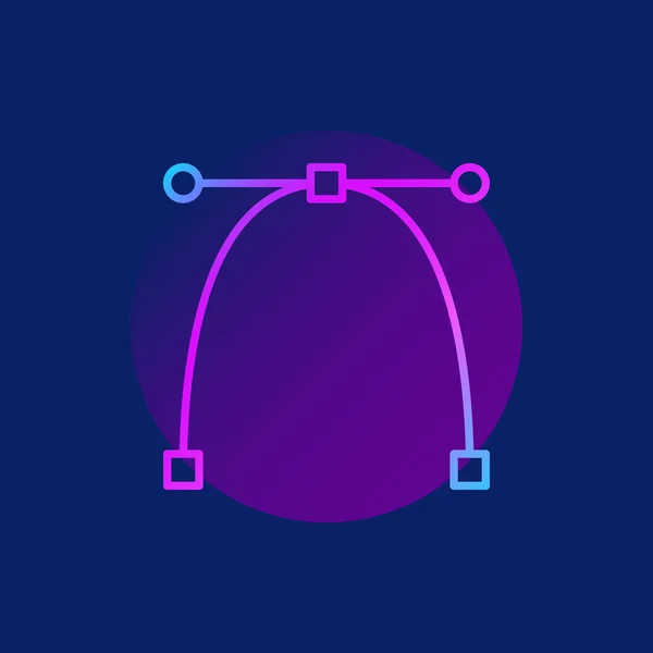 Bezier curva icono púrpura — Vector de stock