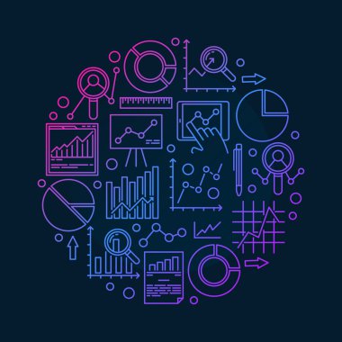 Yuvarlak veri analizi illüstrasyon