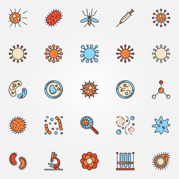 Vector virus colorful icons