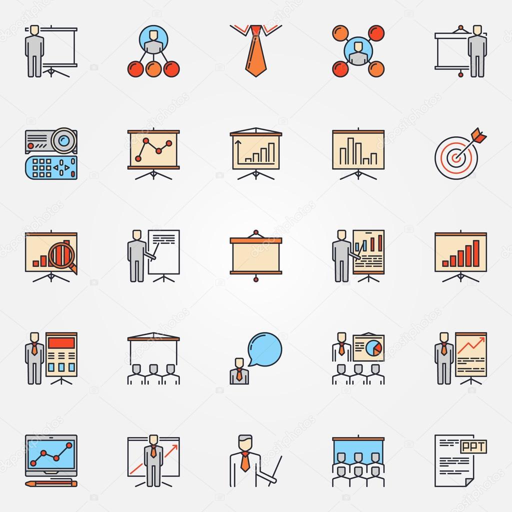 Conference and business presentation icons