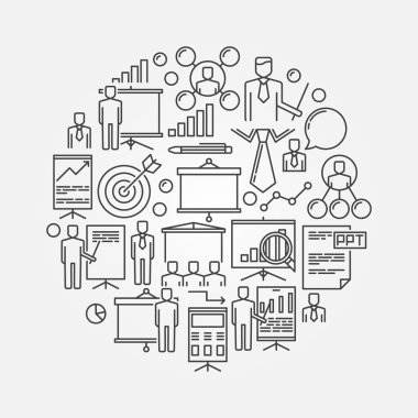 Sunu doğrusal illüstrasyon