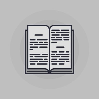 Açık kitap renkli simge